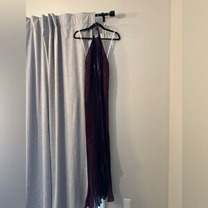 La Fete Boheme Shimmer Pleated
Halterneck Gown